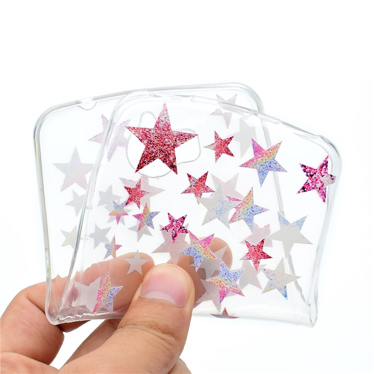 For Huawei Y5 (2017) / Y6 (2017) Patterned Soft TPU Super Thin Cell Phone Back Shell - Stars-5