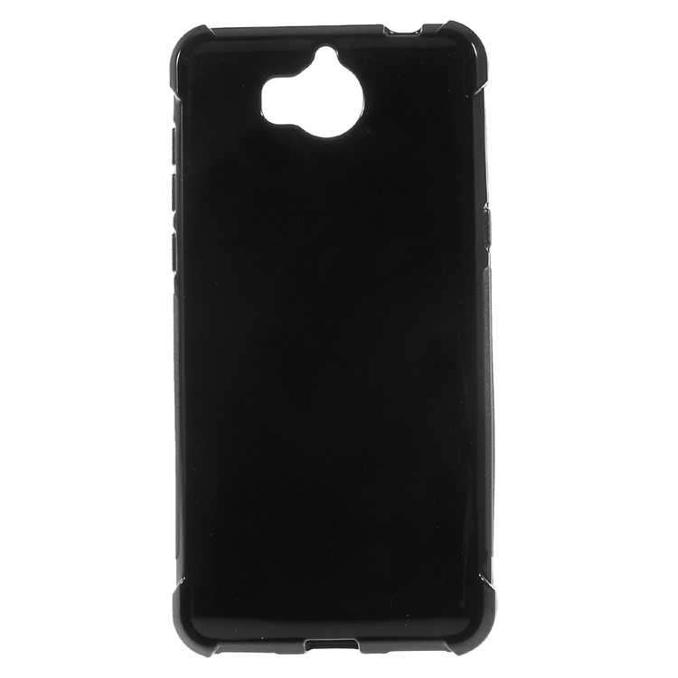 Clear Soft TPU Case with Non-slip Inner for Huawei Y5 (2017) / Y6 (2017) - Black-1
