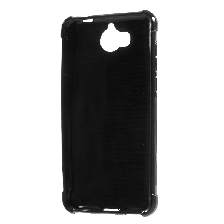 Clear Soft TPU Case with Non-slip Inner for Huawei Y5 (2017) / Y6 (2017) - Black-3