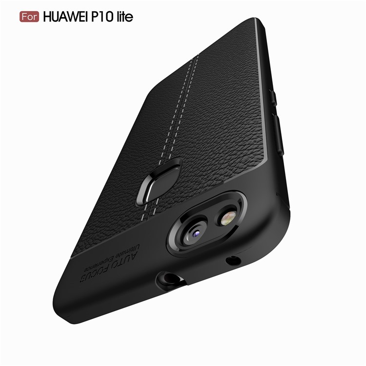 Litchi Grain Soft TPU Mobile Phone Cover for Huawei P10 Lite - Black-10