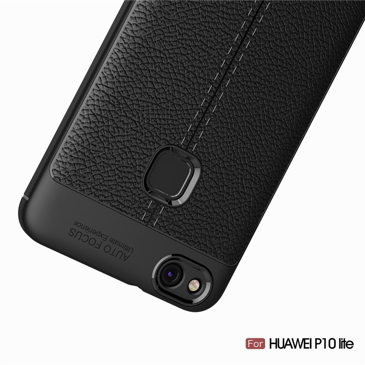 Litchi Grain Soft TPU Mobile Phone Cover for Huawei P10 Lite - Black-11