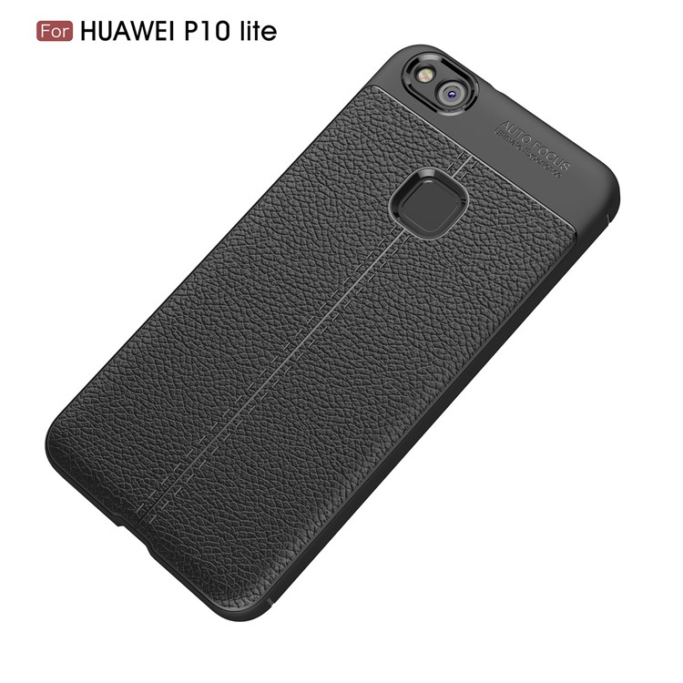 Litchi Grain Soft TPU Mobile Phone Cover for Huawei P10 Lite - Black-12
