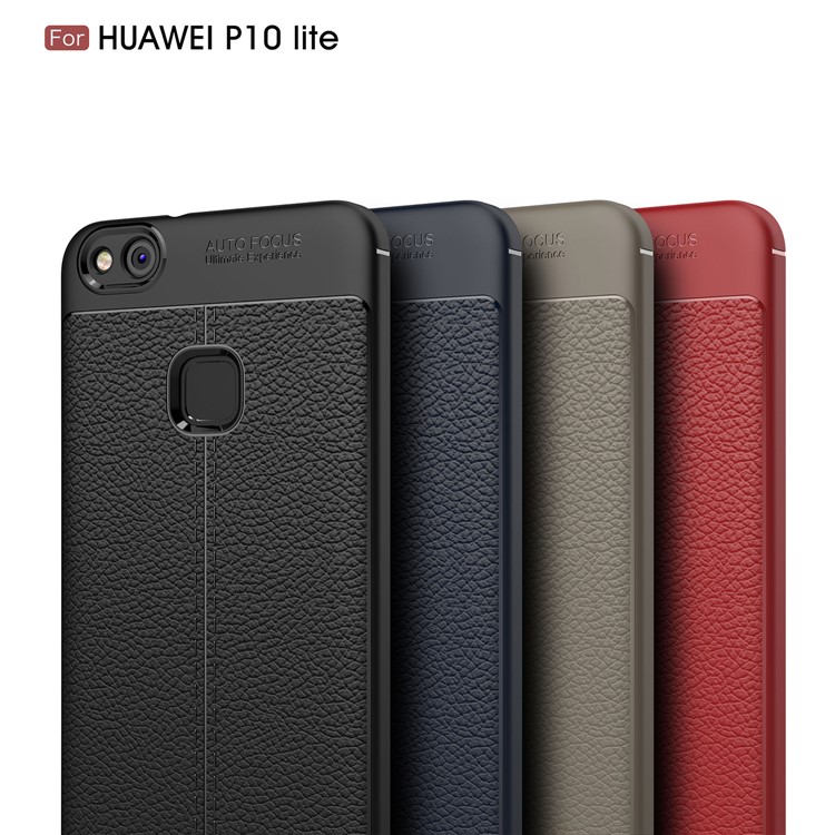 Litchi Grain Soft TPU Mobile Phone Cover for Huawei P10 Lite - Black-13