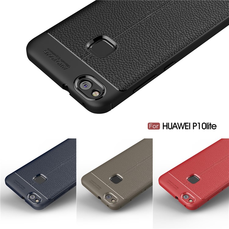 Litchi Grain Soft TPU Mobile Phone Cover for Huawei P10 Lite - Black-14