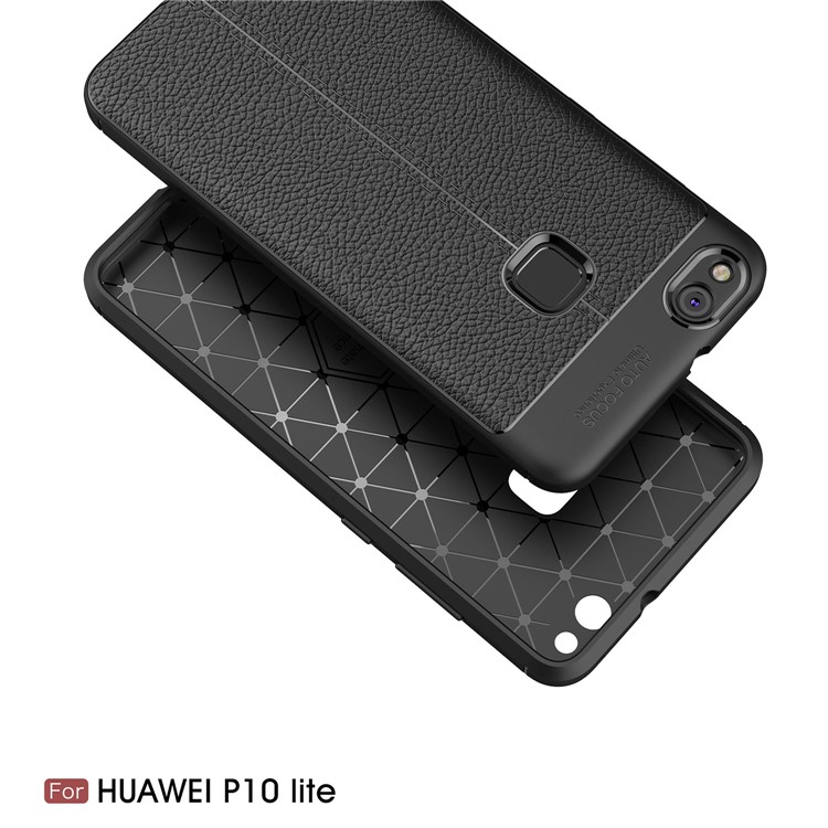 Litchi Grain Soft TPU Mobile Phone Cover for Huawei P10 Lite - Black-2