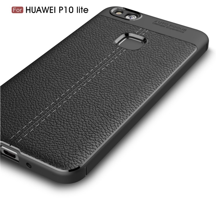 Litchi Grain Soft TPU Mobile Phone Cover for Huawei P10 Lite - Black-4