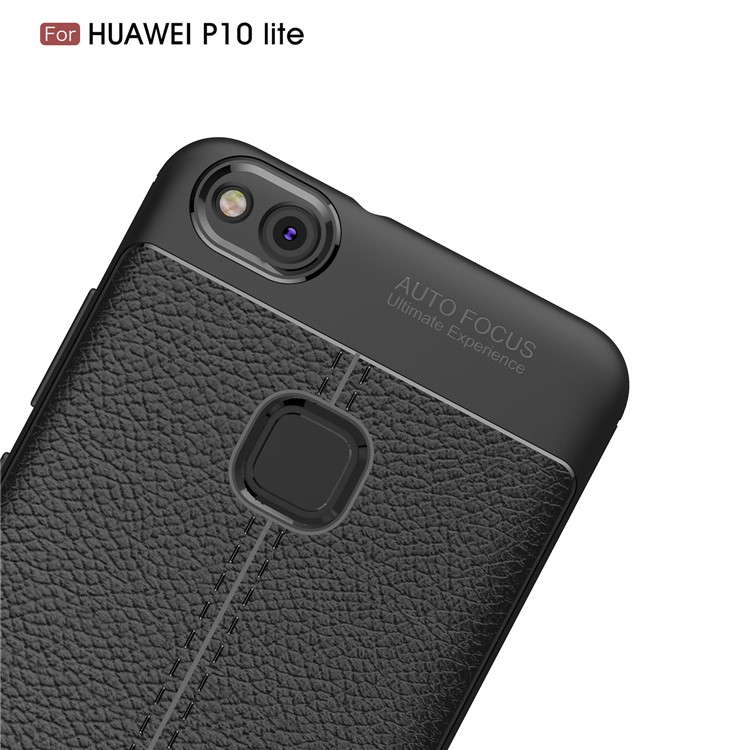 Litchi Grain Soft TPU Mobile Phone Cover for Huawei P10 Lite - Black-5