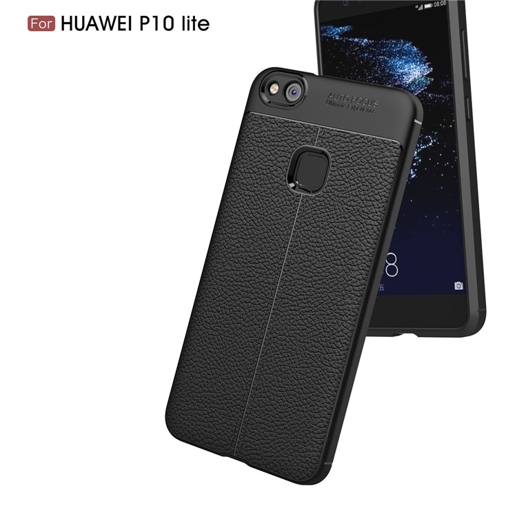 Litchi Grain Soft TPU Mobile Phone Cover for Huawei P10 Lite - Black-6