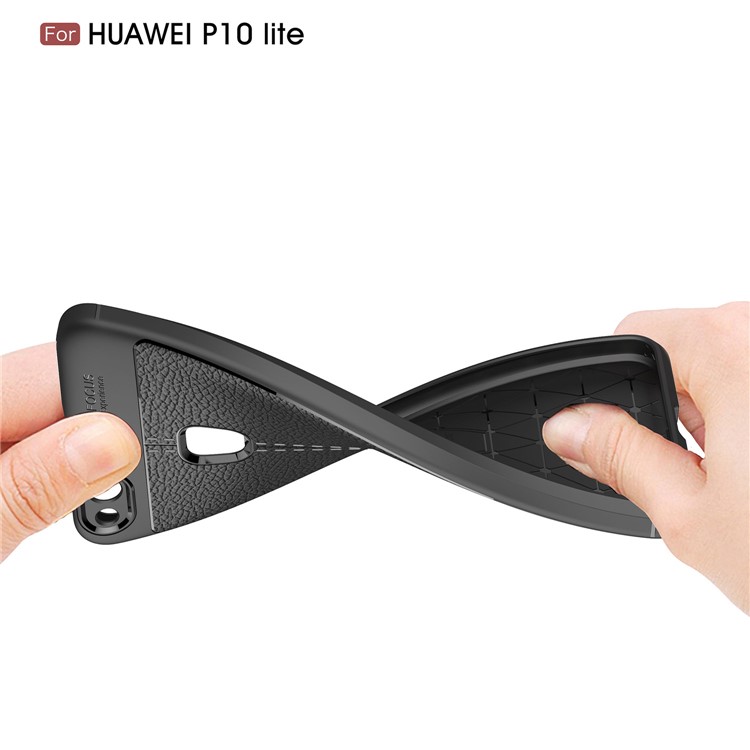 Litchi Grain Soft TPU Mobile Phone Cover for Huawei P10 Lite - Black-8