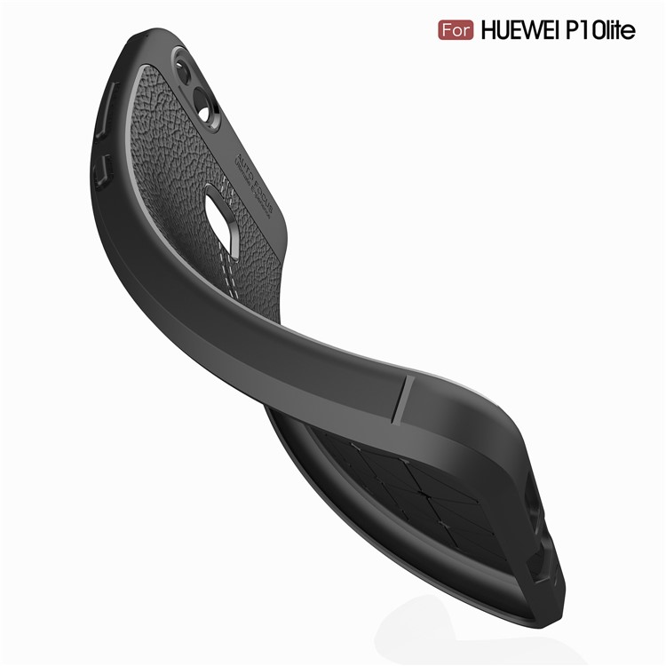 Litchi Grain Soft TPU Mobile Phone Cover for Huawei P10 Lite - Black-9