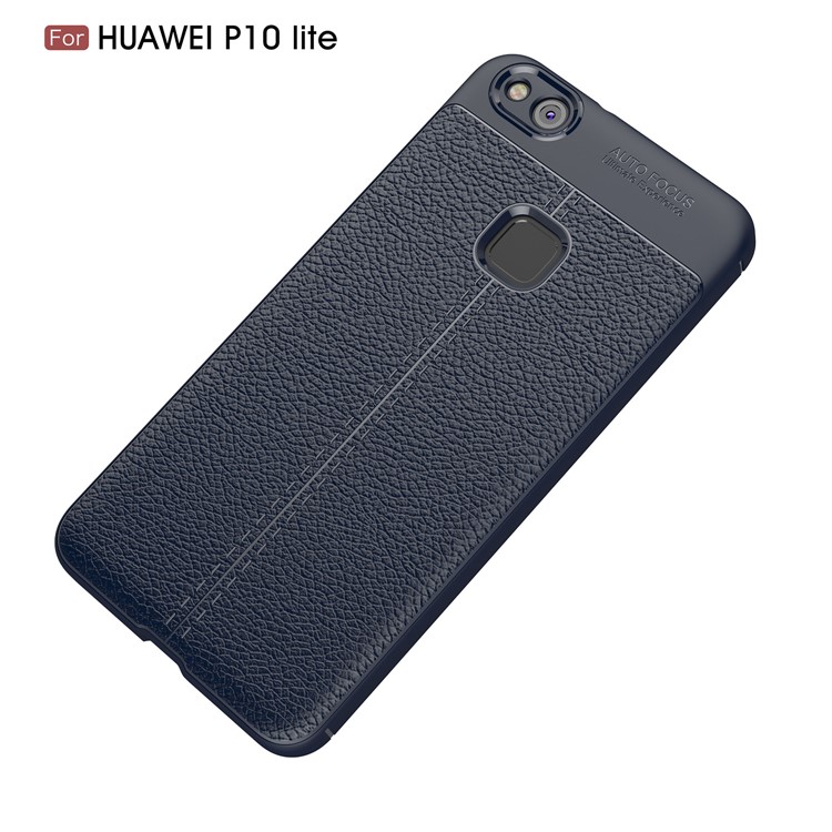 Litchi Texture Ultra-thin Soft TPU Mobile Phone Protective Shell for Huawei P10 Lite - Dark Blue-2
