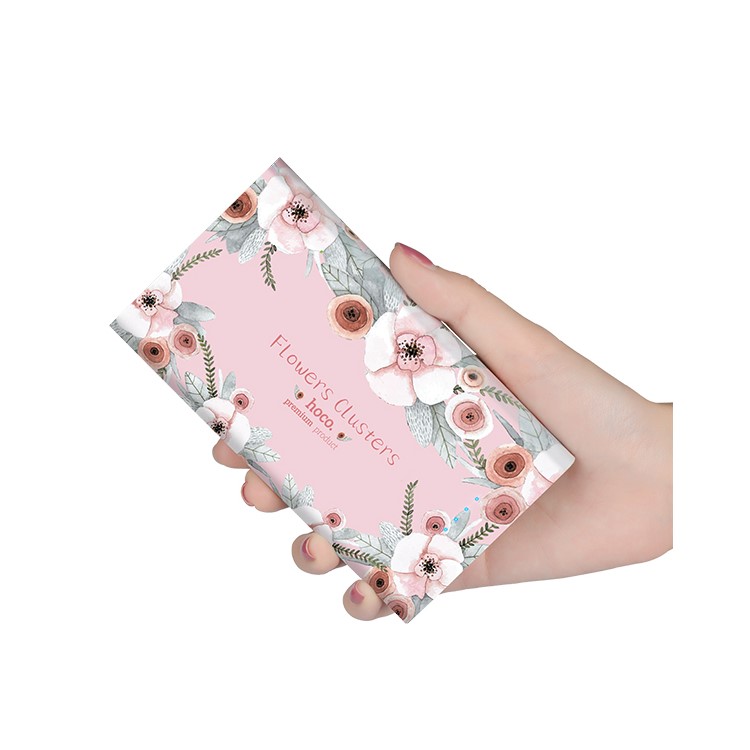 HOCO B12F-13000 Pretty Flowers Plant Pattern Dual USB 13000mAh Mobile Battery for iPhone Samsung - Pink-2