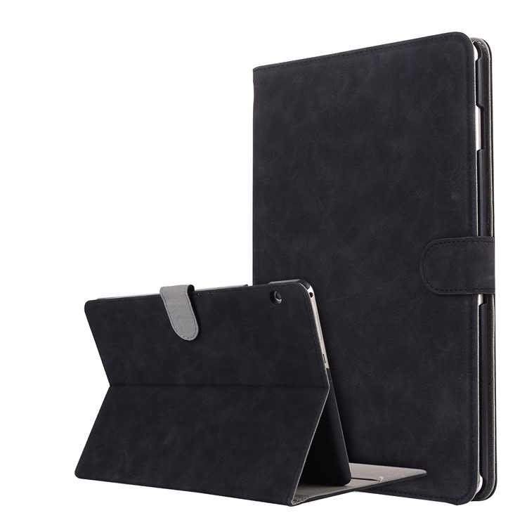 Retro Style Flip Leather Cover Stand Case with Card Slots for Huawei MediaPad T3 10 - Black-1