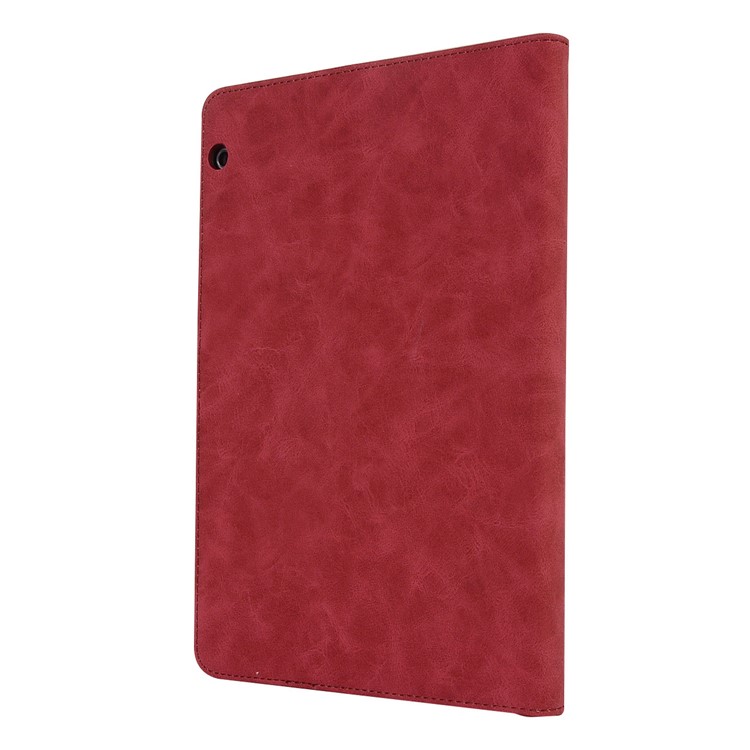 Retro Style Flip Leather Cover Stand Casing with Card Slots for Huawei MediaPad T3 10 - Red-3