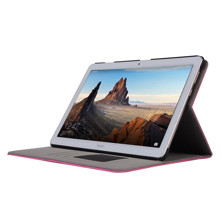 Retro Style Flip Leather Cover Stand Cover with Card Slots for Huawei MediaPad T3 10 - Rose-5