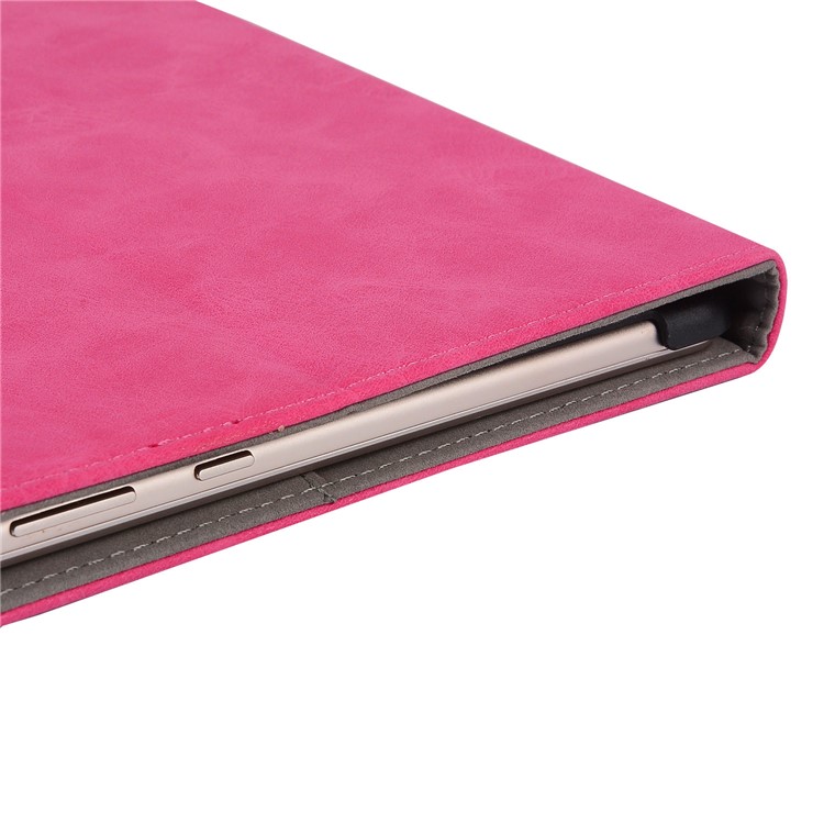 Retro Style Flip Leather Cover Stand Cover with Card Slots for Huawei MediaPad T3 10 - Rose-9