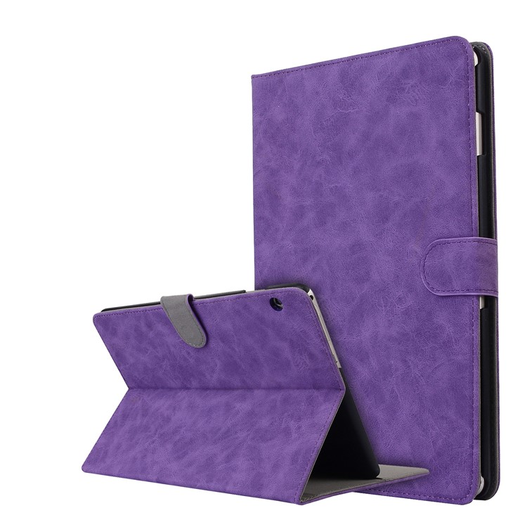 Retro Style Flip Leather Cover Stand Protection Case with Card Slots for Huawei MediaPad T3 10 - Purple-1