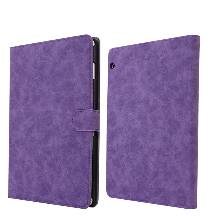 Retro Style Flip Leather Cover Stand Protection Case with Card Slots for Huawei MediaPad T3 10 - Purple-5