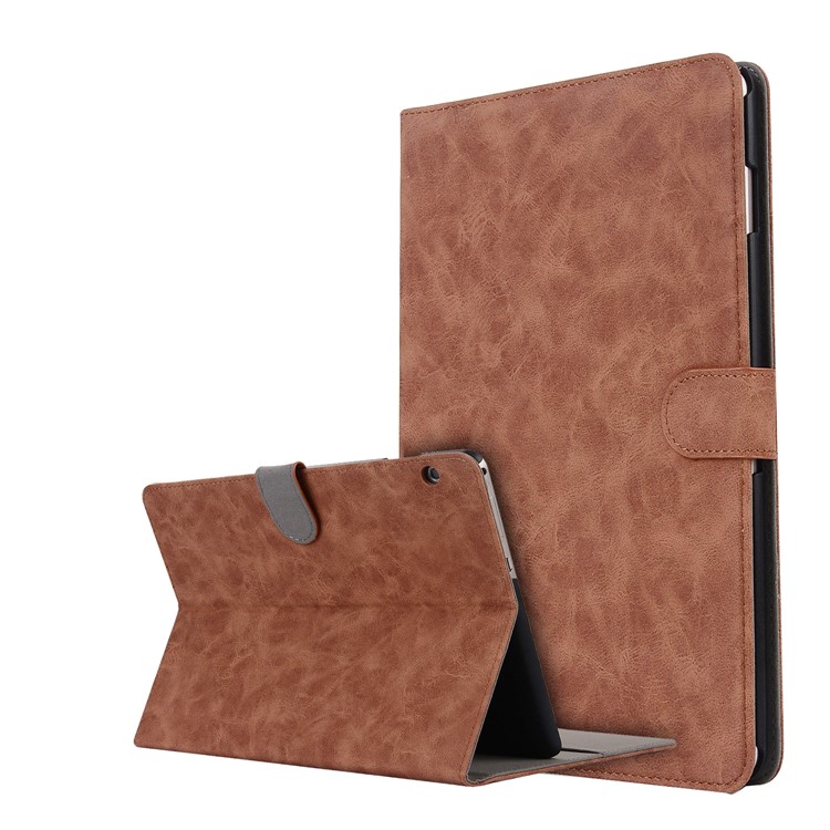 Retro Style Flip Leather Cover Stand Accessory Case with Card Slots for Huawei MediaPad T3 10 - Brown-1