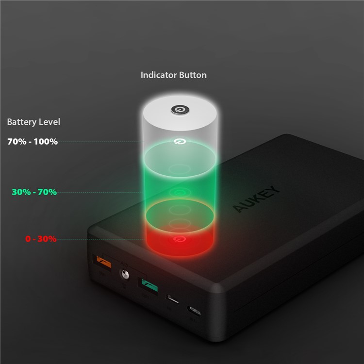 AUKEY PB-Y3 30000mAh Power Bank with Quick Charge 3.0, Type-C & 2 USB Outputs, Tpye-C & Micro-USB Input-11