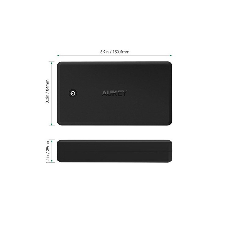 AUKEY PB-Y3 30000mAh Power Bank with Quick Charge 3.0, Type-C & 2 USB Outputs, Tpye-C & Micro-USB Input-2
