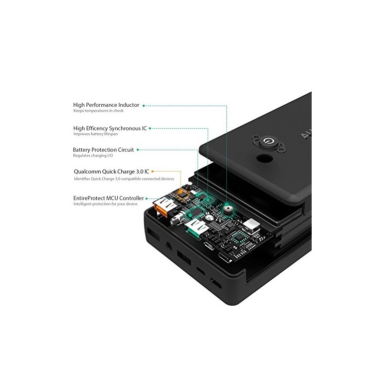 AUKEY PB-Y3 30000mAh Power Bank with Quick Charge 3.0, Type-C & 2 USB Outputs, Tpye-C & Micro-USB Input-6