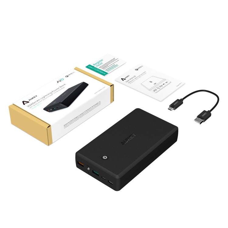 AUKEY PB-Y3 30000mAh Power Bank with Quick Charge 3.0, Type-C & 2 USB Outputs, Tpye-C & Micro-USB Input-8