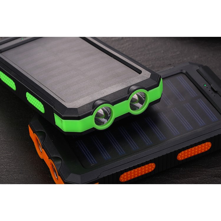 10000mAh Power Bank External Battery Solar Charger USB Charger Built in LED Light with Compass - Green-4