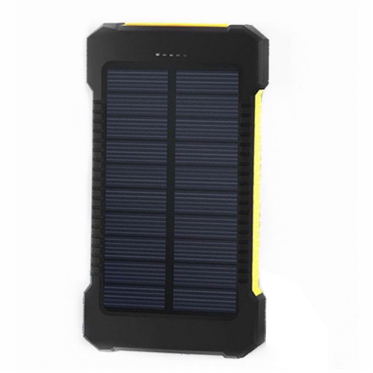 F5 Portable 10000mAh Solar Power Bank External Battery Charger with LED Light for iPhone X/8/8 Plus etc. - Yellow-2