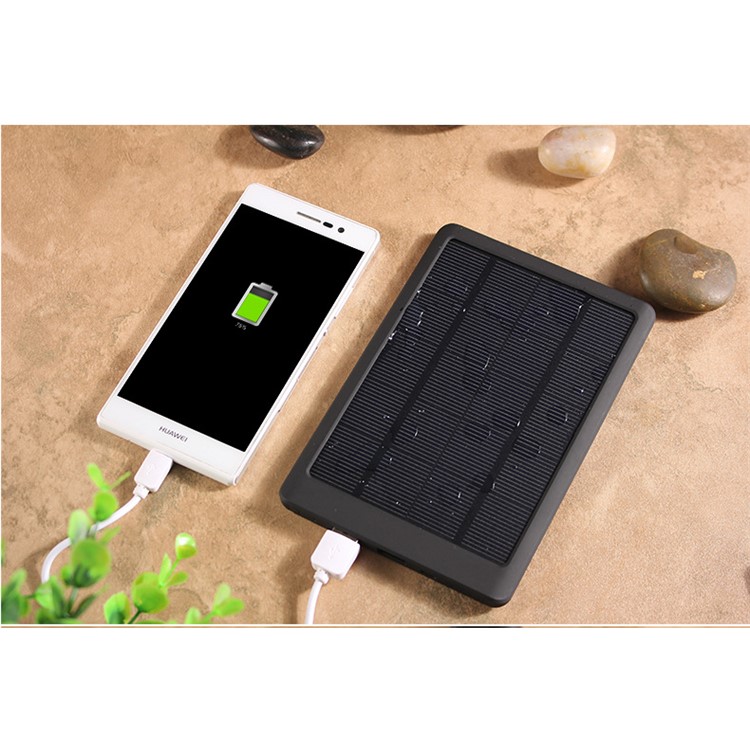 Dünnes Solarladegerät Der Kapazität 10000mah Doppel-USB Externe Batterie-Satzenergiebank - Schwarz-3