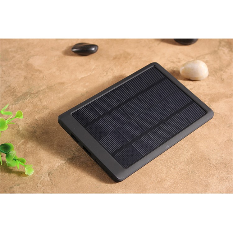 Dünnes Solarladegerät Der Kapazität 10000mah Doppel-USB Externe Batterie-Satzenergiebank - Schwarz-4
