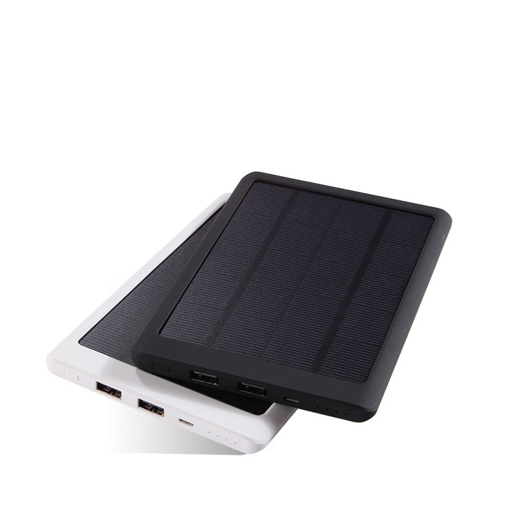 Dünnes Solarladegerät Der Kapazität 10000mah Doppel-USB Externe Batterie-Satzenergiebank - Schwarz-5