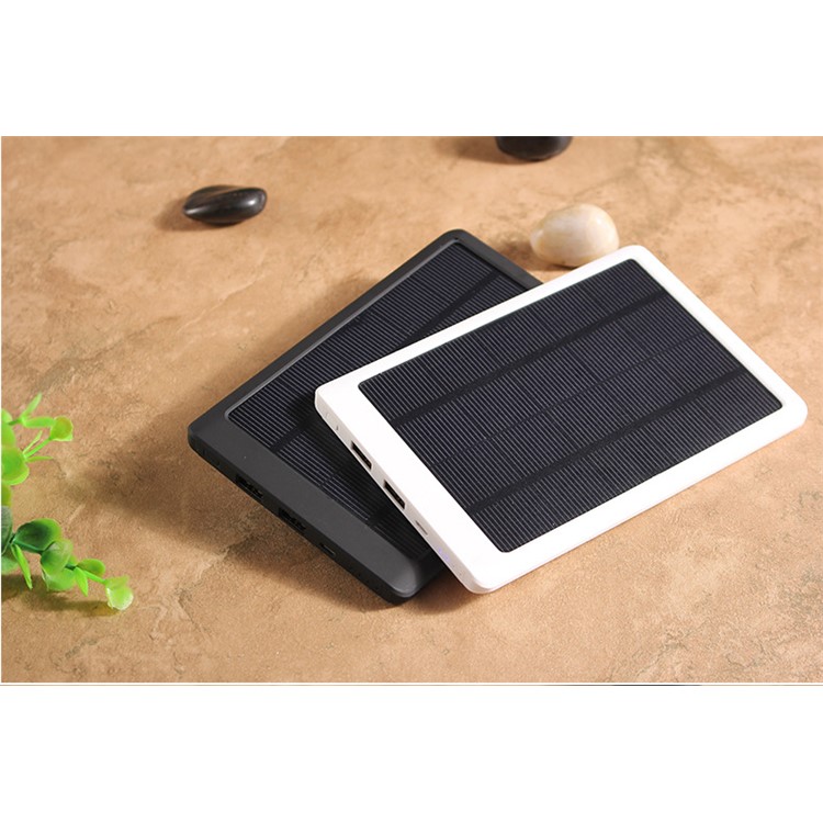 Dünnes Solarladegerät Der Kapazität 10000mah Doppel-USB Externe Batterie-Satzenergiebank - Schwarz-6