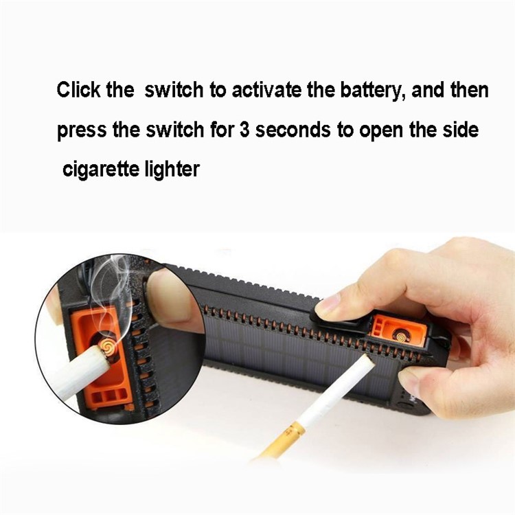 10000mAh Solar Power Bank Shockproof Dual USB External Battery with Dual LED Flashlights - Orange -3