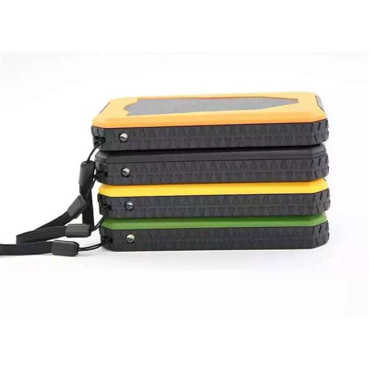 10000mAh Solar Power Bank Dustproof Shockproof Dual USB External Battery with LED Flashlight - Black-5