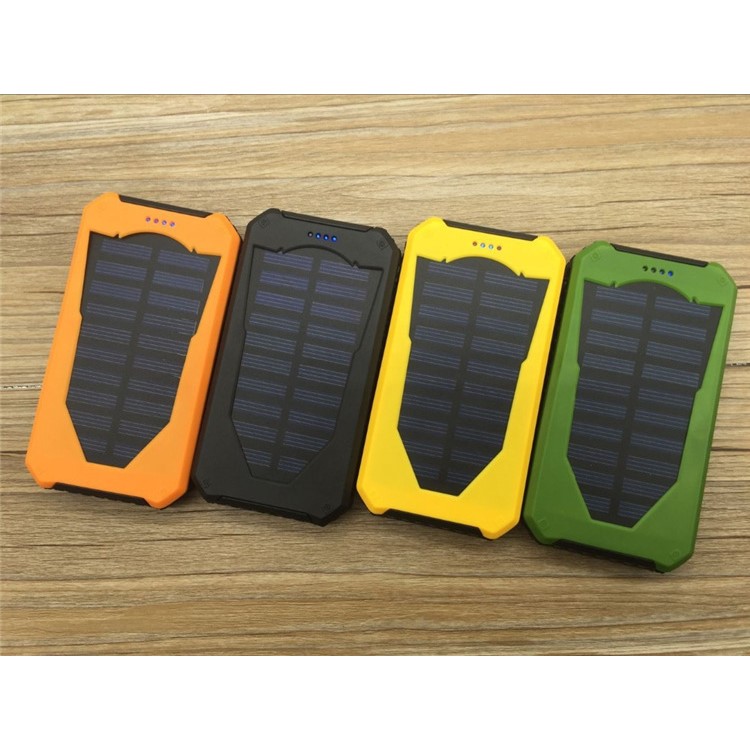 10000mAh Solar Power Bank Dustproof Shockproof Dual USB External Battery with LED Flashlight - Black-7