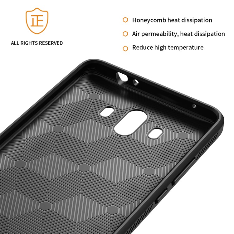 IVSO Gentry Series Litchi Texture Leather Coated Soft TPU Phone Case for Huawei Mate 10 - Black-4