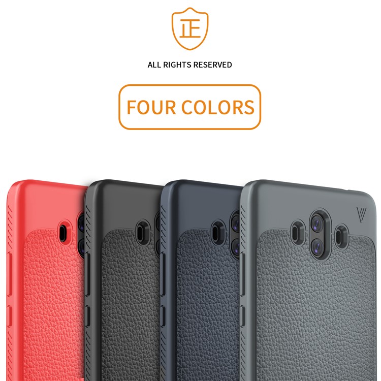 IVSO Gentry Series Litchi Texture Leather Coated Soft TPU Phone Case for Huawei Mate 10 - Black-7