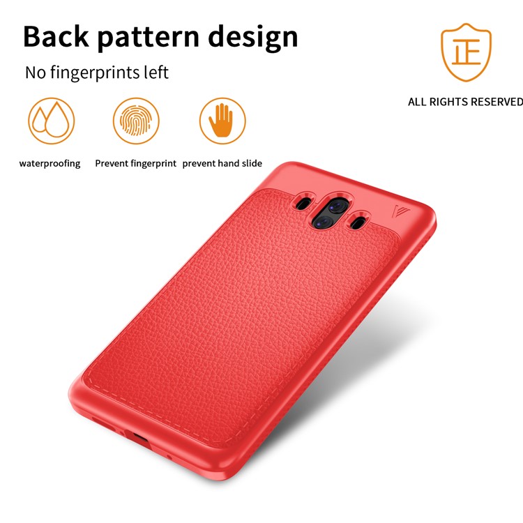 IVSO Gentry Series Leather Coated Soft TPU Phone Case Shell for Huawei Mate 10 - Red-2