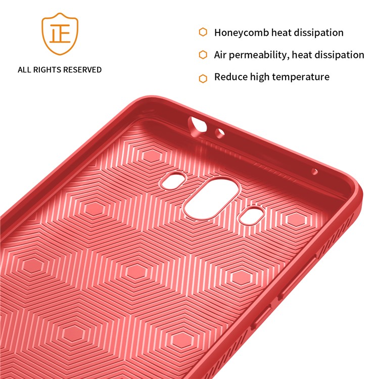 IVSO Gentry Series Leather Coated Soft TPU Phone Case Shell for Huawei Mate 10 - Red-4