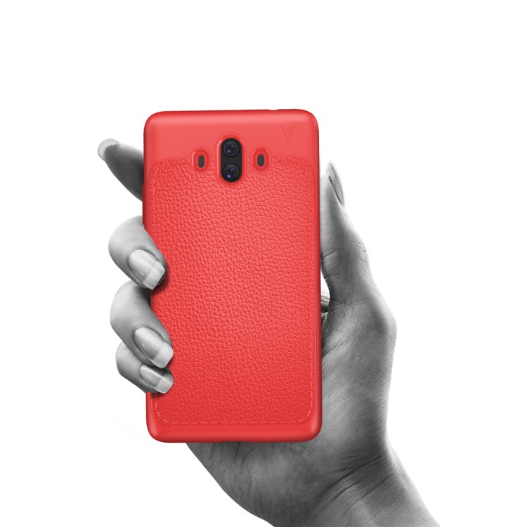 IVSO Gentry Series Leather Coated Soft TPU Phone Case Shell for Huawei Mate 10 - Red-8