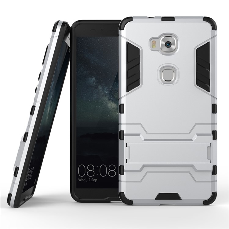 Solid PC + TPU Hybrid Case with Kickstand for Huawei Honor Play 5X / Honor 5X - Silver-1