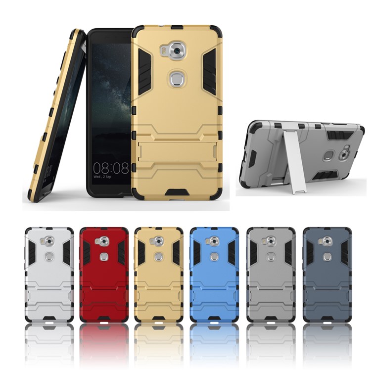 Solid PC + TPU Hybrid Case with Kickstand for Huawei Honor Play 5X / Honor 5X - Silver-3