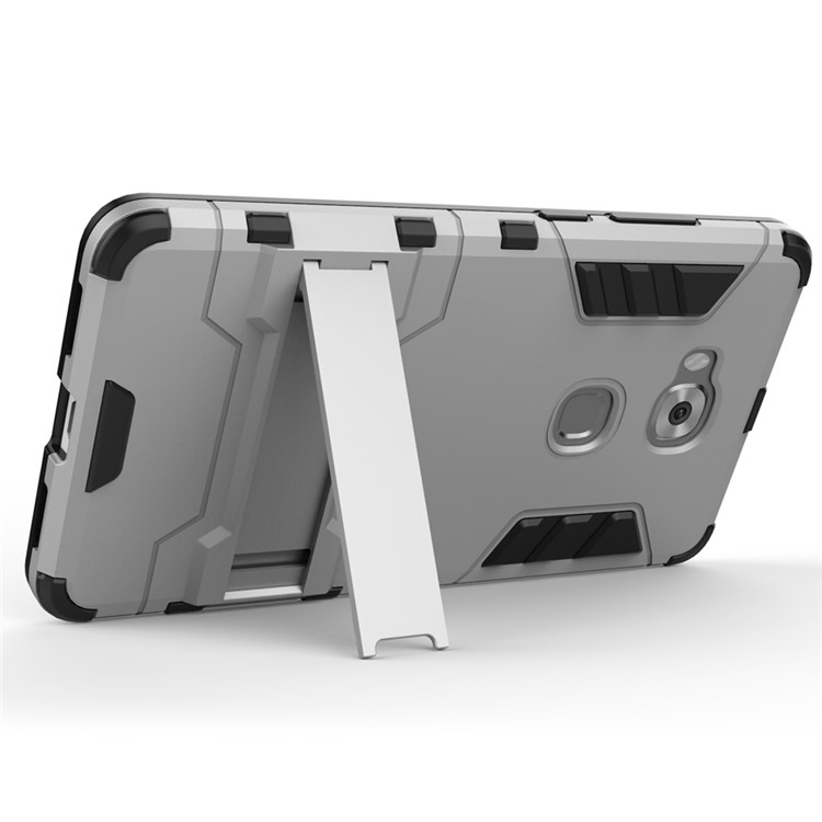 Solid PC + TPU Hybrid Shell Case with Kickstand for Huawei Honor Play 5X / Honor 5X - Grey-4
