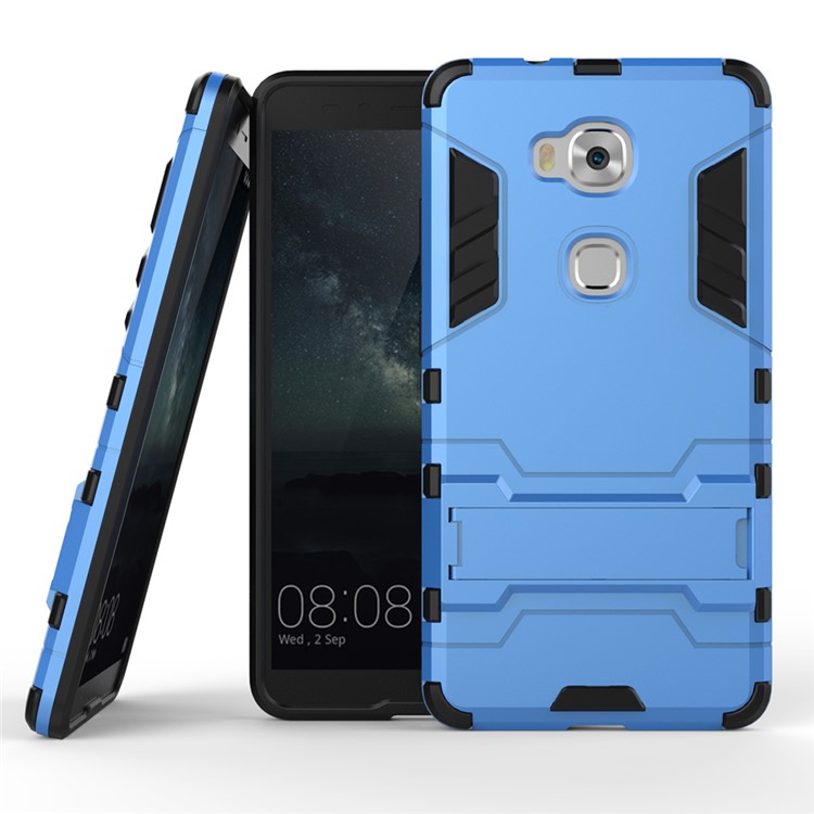 Solid PC + TPU Hybrid Shell Case Cover with Kickstand for Huawei Honor Play 5X / Honor 5X - Baby Blue-1