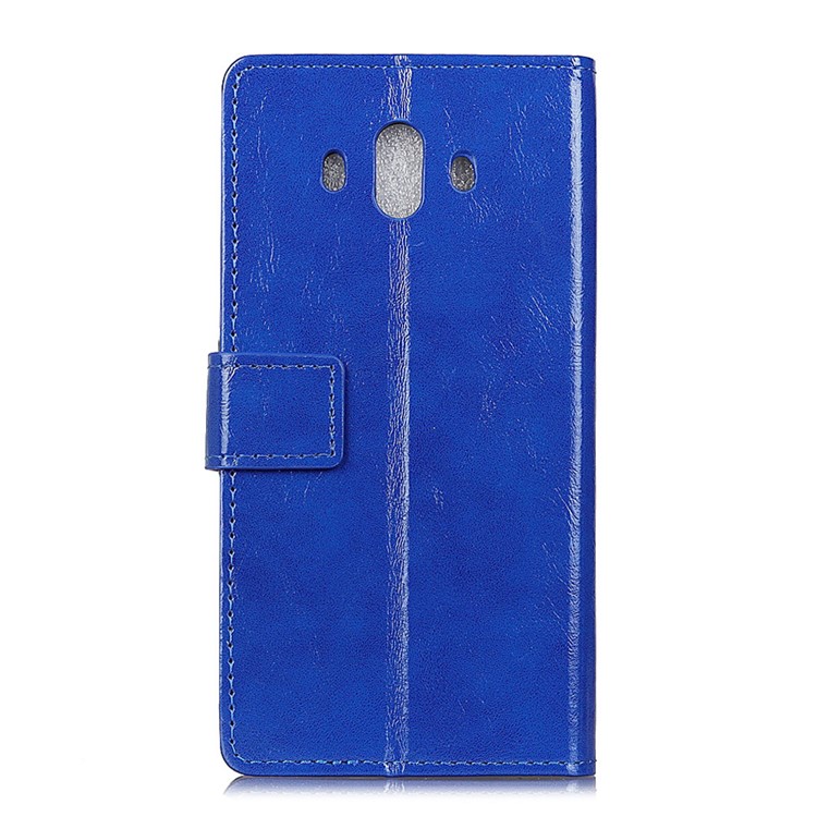 Crazy Horse Magnetic Stand Wallet Leather Cell Phone Case for Huawei Mate 10 - Blue-4