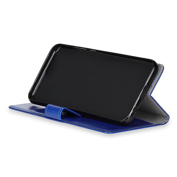 Crazy Horse Magnetic Stand Wallet Leather Cell Phone Case for Huawei Mate 10 - Blue-16