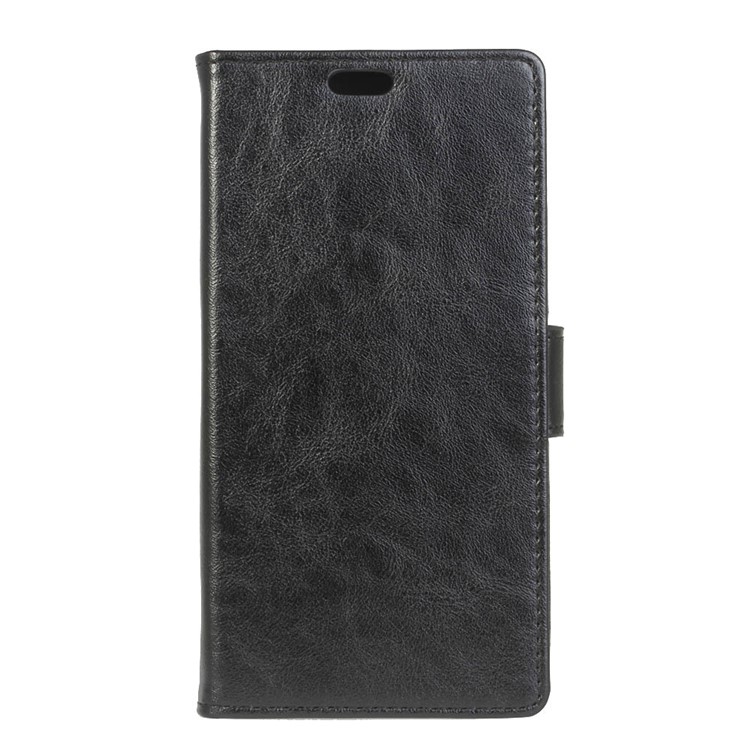 Crazy Horse Leather Wallet Stand Phone Case for Huawei Mate 10 - Black-1