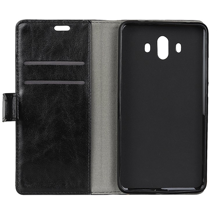 Crazy Horse Leather Wallet Stand Phone Case for Huawei Mate 10 - Black-3