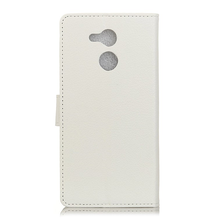Litchi Skin Wallet Stand Leather Cover for Huawei Honor 6C Pro / V9 Play - White-2